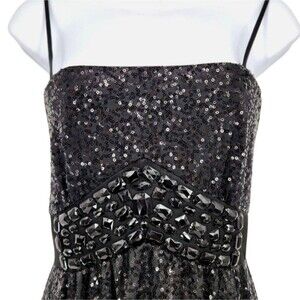 NWT Vintage Cache size 2 Black Cocktail Prom Party Dress Sequined AP-1237